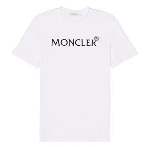 NEW Moncler Short Sleeve Graphic Logo T-Shirt in White